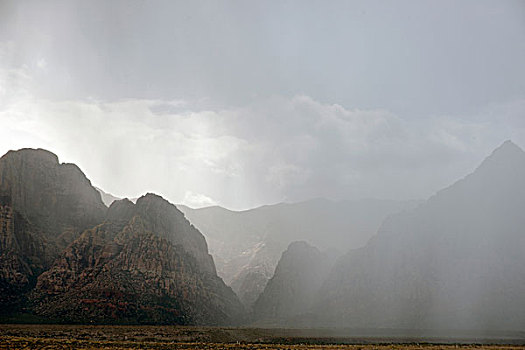 雨,上方,红岩峡谷,国家保护区,拉斯维加斯,内华达,美国