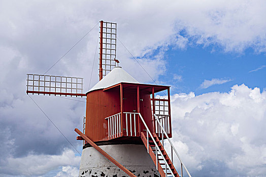 葡萄牙,亚速尔群岛,皮库岛,传统风车