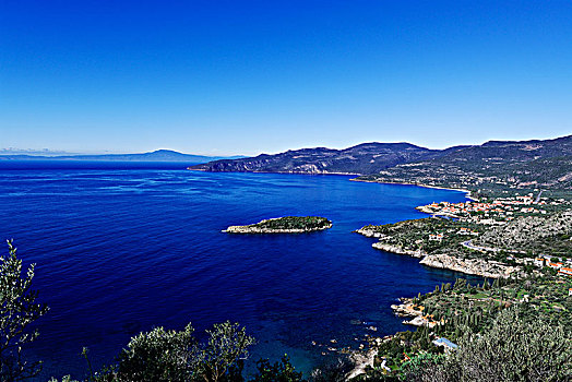 风景,海岸,靠近,伯罗奔尼撒半岛,希腊,欧洲