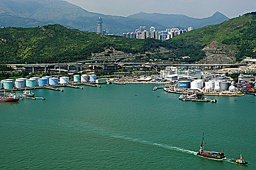 航拍,远眺,油罐,香港