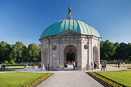 庙宇,宫廷花园,慕尼黑,上巴伐利亚,德国,欧洲