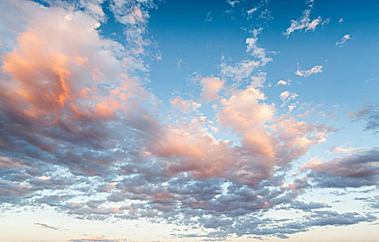 犹他,美国,积云,日落,科罗拉多高原