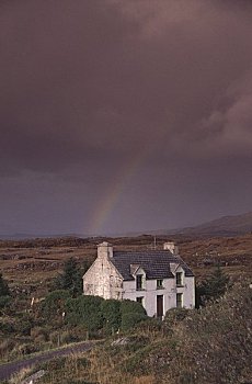 房子,地点,彩虹,高处,凯瑞郡,爱尔兰