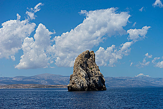 岩石构造,海中,靠近,基克拉迪群岛,希腊,欧洲