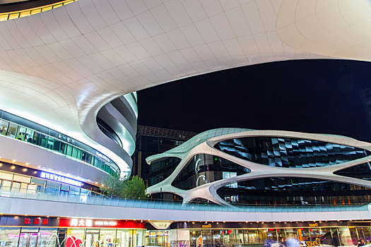 银河soho,夜景,商场,现代建筑