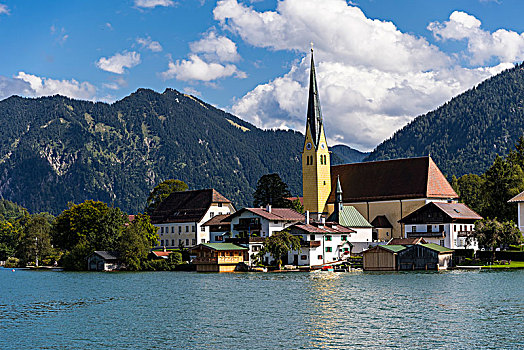 洛赫特-伊根,泰根湖,后面,上巴伐利亚,巴伐利亚,德国,欧洲