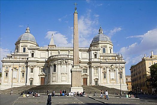 方尖塔,正面,教堂,广场,圣玛丽亚教堂,罗马,意大利