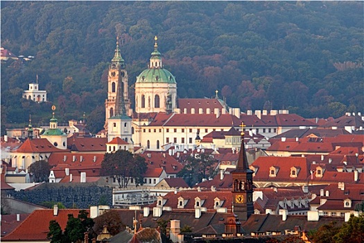 捷克共和国,布拉格,尼古拉斯,教堂,晨光