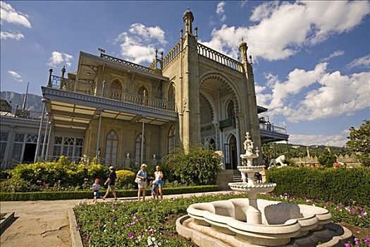 公园,喷泉,宫殿,克里米亚,乌克兰,欧洲