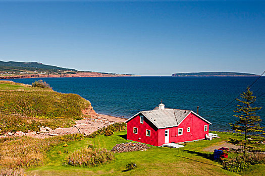 房子,海岸线,伽斯佩,魁北克,加拿大