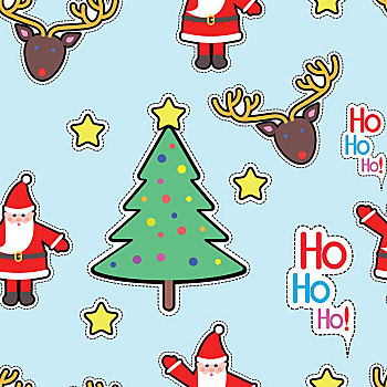 圣诞老人,鹿,树,星,无缝,图案,装饰,球,圣诞节,简单,卡通,风格,新年,壁纸,设计,无限,纹理,布,纺织品,矢量,插画
