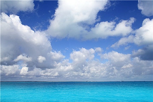 加勒比海,地平线,蓝色背景,天空,假期