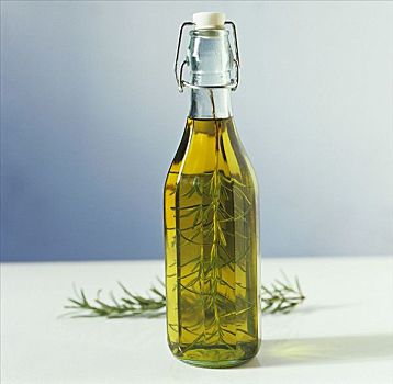 瓶子,橄榄油,迷迭香