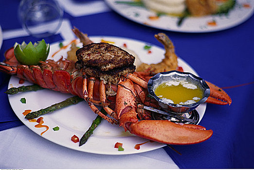 龙虾,盘子,餐馆,迈阿密海滩,佛罗里达,美国