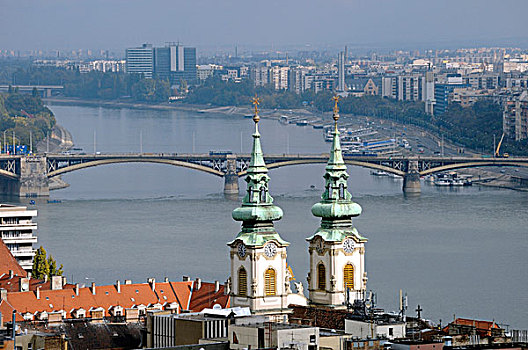 教堂,玛格丽特,桥,多瑙河,布达佩斯,匈牙利,欧洲