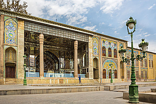 伊朗,德黑兰,城市,宫殿,复杂,大理石,阳台