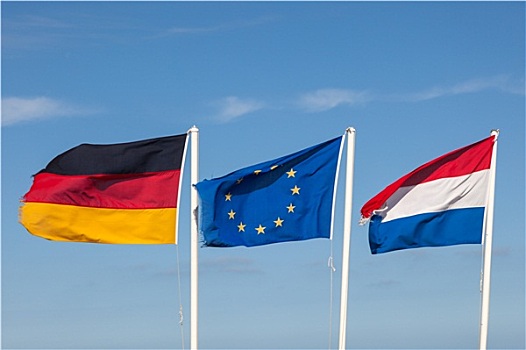 旗帜,德国,荷兰,欧盟
