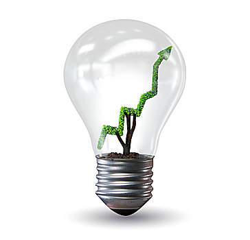 清洁能源,概念,绿色,曲线图,电灯泡