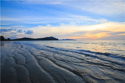 安达曼,海滩,日落