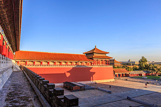 从午门城楼俯瞰北京故宫午门