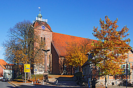 历史教堂,教堂,西北地区,梅克伦堡,地区,梅克伦堡前波莫瑞州,德国,欧洲