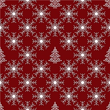 圣诞树,红色,雪花,无缝,图案