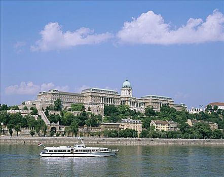 皇宫,多瑙河,游船,布达佩斯,匈牙利