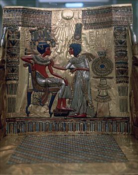 宝座,图坦卡蒙,特写,埃及人,第十八王朝