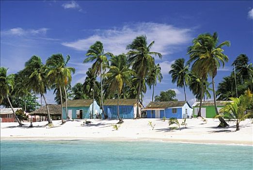 多米尼加共和国,绍纳岛,房子,海滩
