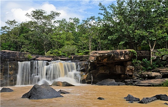 瀑布,树林,泰国