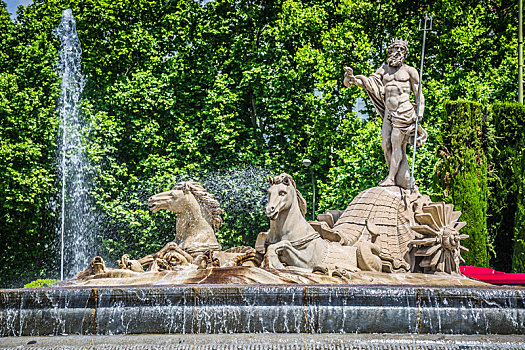 喷泉,一个,著名地标,马德里,西班牙