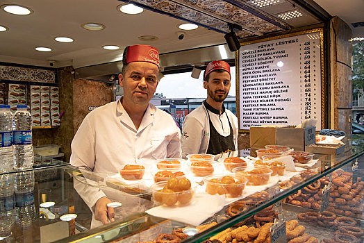 法式蛋糕,店,销售,果仁蜜饼,伊斯坦布尔,土耳其