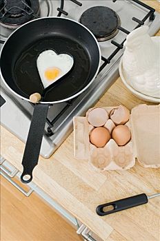 煎鸡蛋,心形
