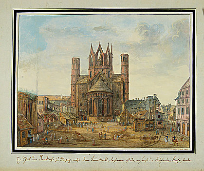 美因茨,大教堂,东方,1812年