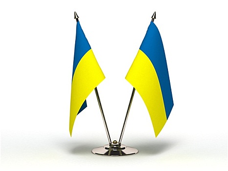 微型,旗帜,乌克兰,隔绝