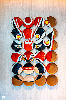 重庆瓷器口瓷盘中国戏剧脸谱