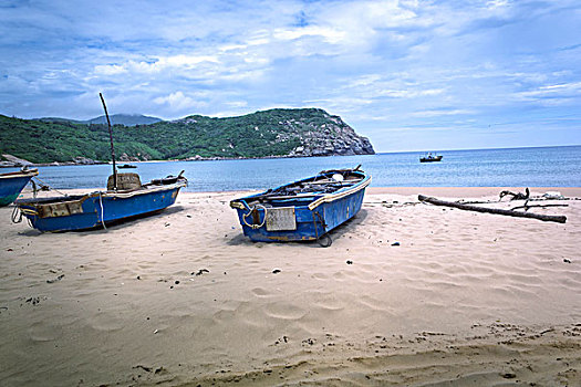 沙滩,渔船