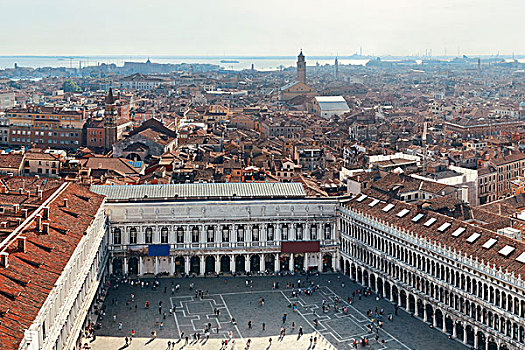 屋顶,风景,钟楼,古建筑,圣马可广场,威尼斯,意大利