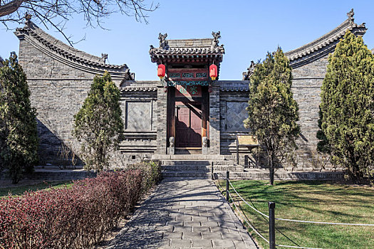 中式四合院传统古建筑,拍摄于山西省平遥古城县衙