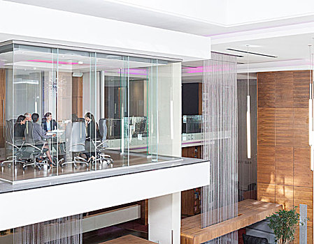 玻璃,会议室,现代办公室