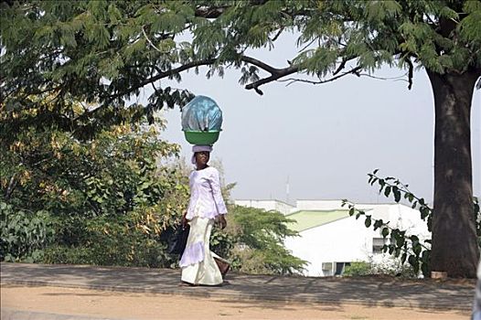 女人,商品,头部,尼日利亚,非洲
