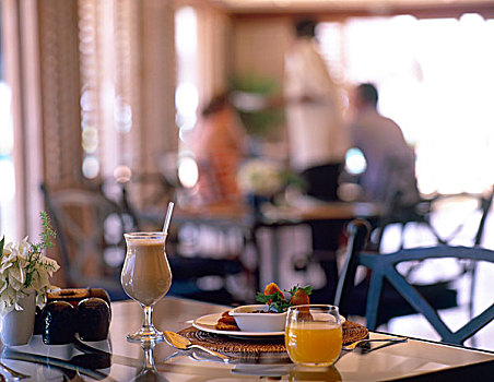 早餐,新鲜,芒果,果汁,格林纳丁斯群岛,加勒比海