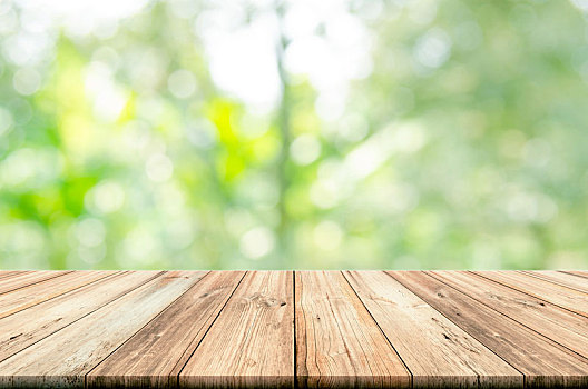 空,木桌子,上面,模糊,自然,抽象,背景