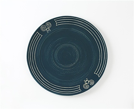 蓝色,手制,陶器,盘子