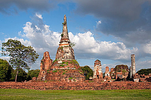 泰国,大城府,玛哈泰寺,风景,庙宇