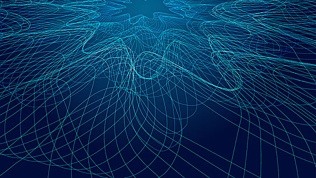 波形曲线组成的网络科技感抽象背景