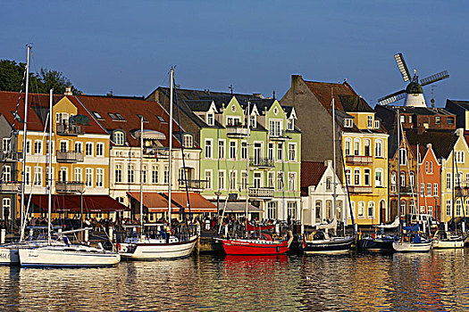 丹麦,日德兰半岛,港口,房子,建筑,船