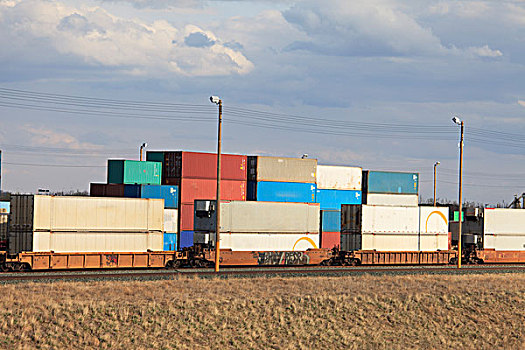 货物集装箱,铁路,艾伯塔省,加拿大