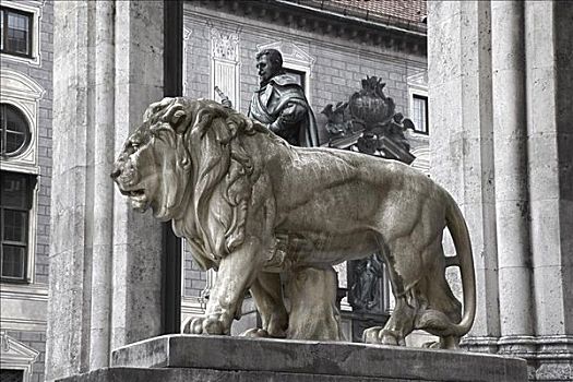 狮子,雕塑,慕尼黑,德国