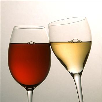 紅色,白色,葡萄酒杯